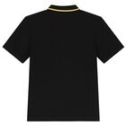 Boys Black Logo Polo Shirt, 1, hi-res