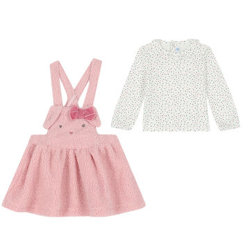 Baby Girls Pink & White Skirt Set