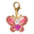 Girls Gold & Purple Butterfly Charm, 1, hi-res