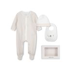 Baby Girls Ivory & Gold Logo Babygrow Gift Set, 1, hi-res