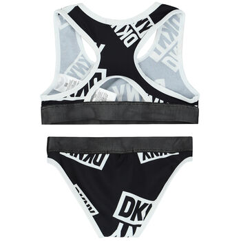 Girls Black Logo Bikini