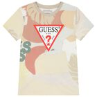 Boys Beige Logo Shorts Set, 1, hi-res