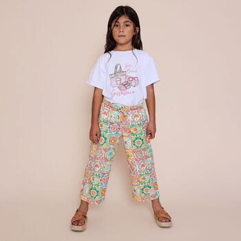 Girls White Logo T-Shirt