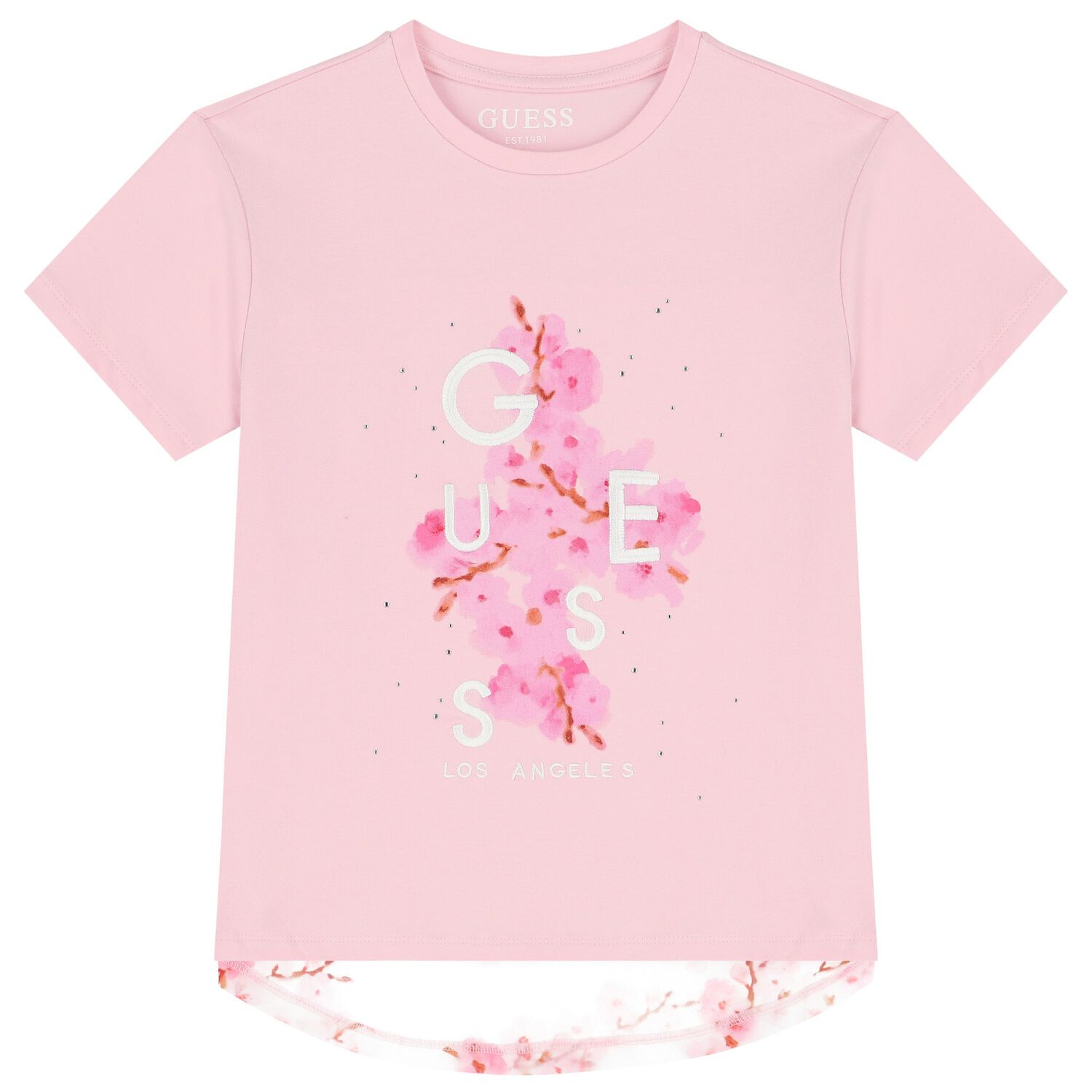 Girls Pink Logo Cherry Blossom T-Shirt, 1, hi-res