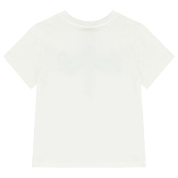 تيشيرت بالشعار باللون الأبيض