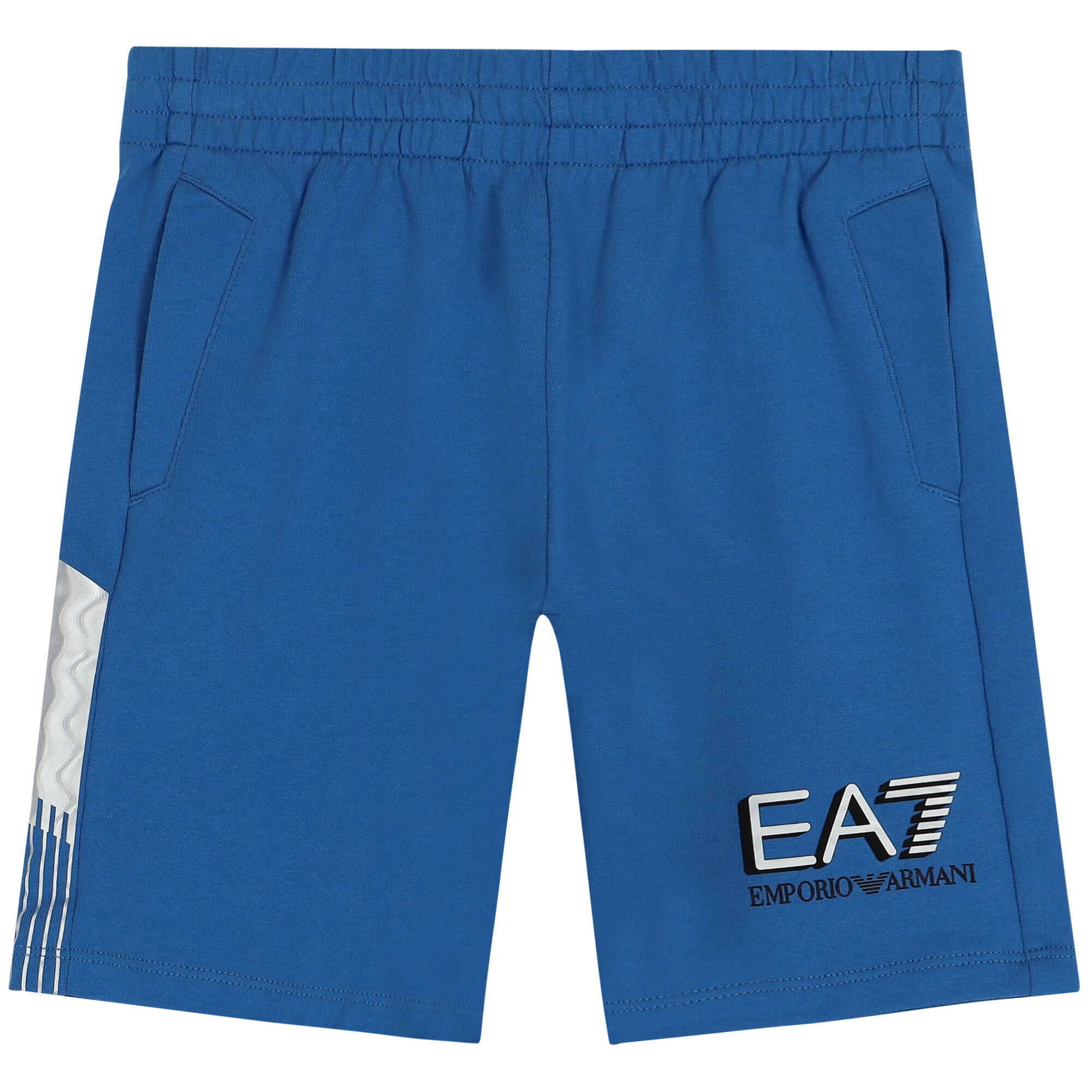 EA7 Emporio Armani Boys Blue Logo Shorts Junior Couture UAE