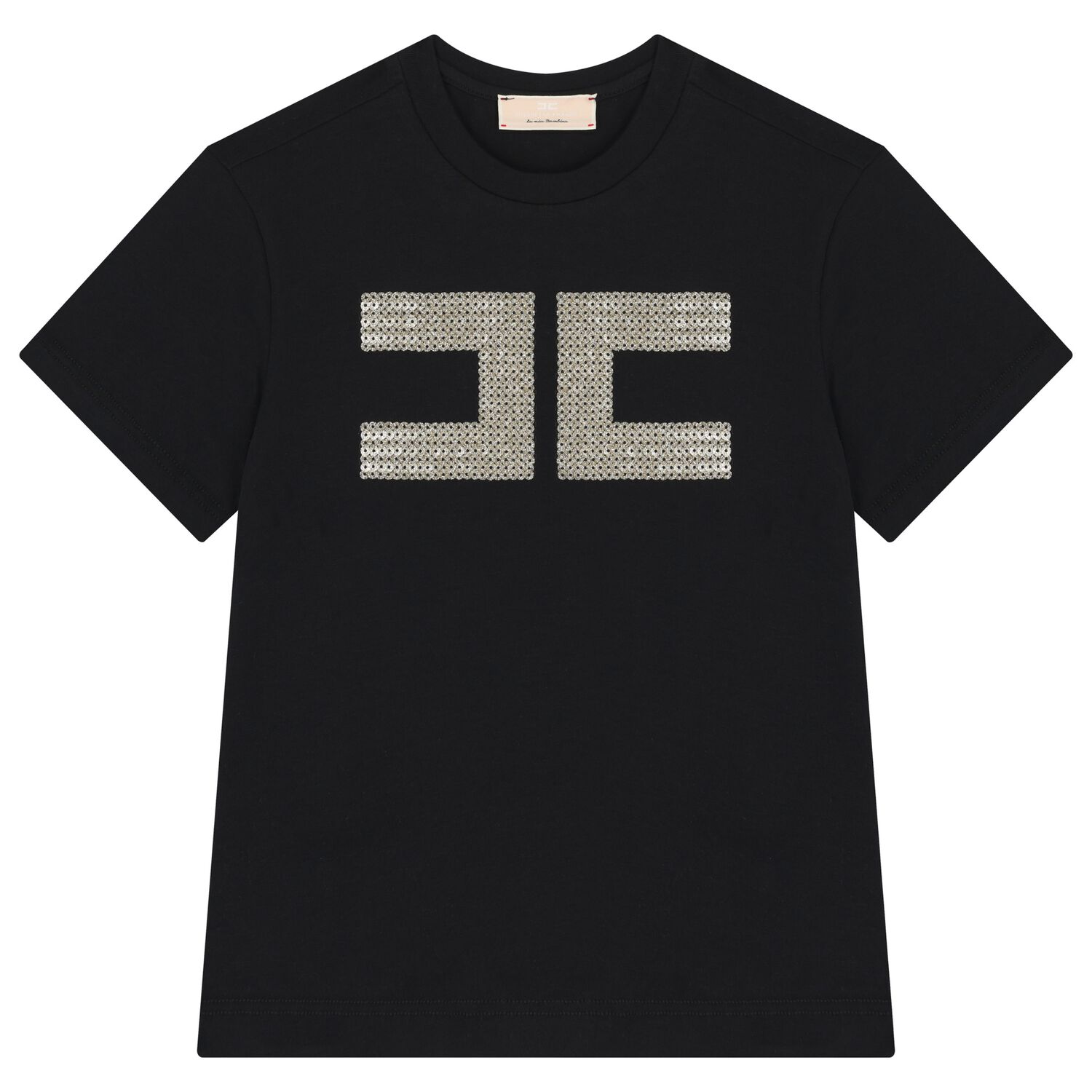 تيشيرت باللون أسود بشعار للبنات, 1, hi-res