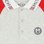 Boys Grey Logo Polo Shirt, 1, hi-res
