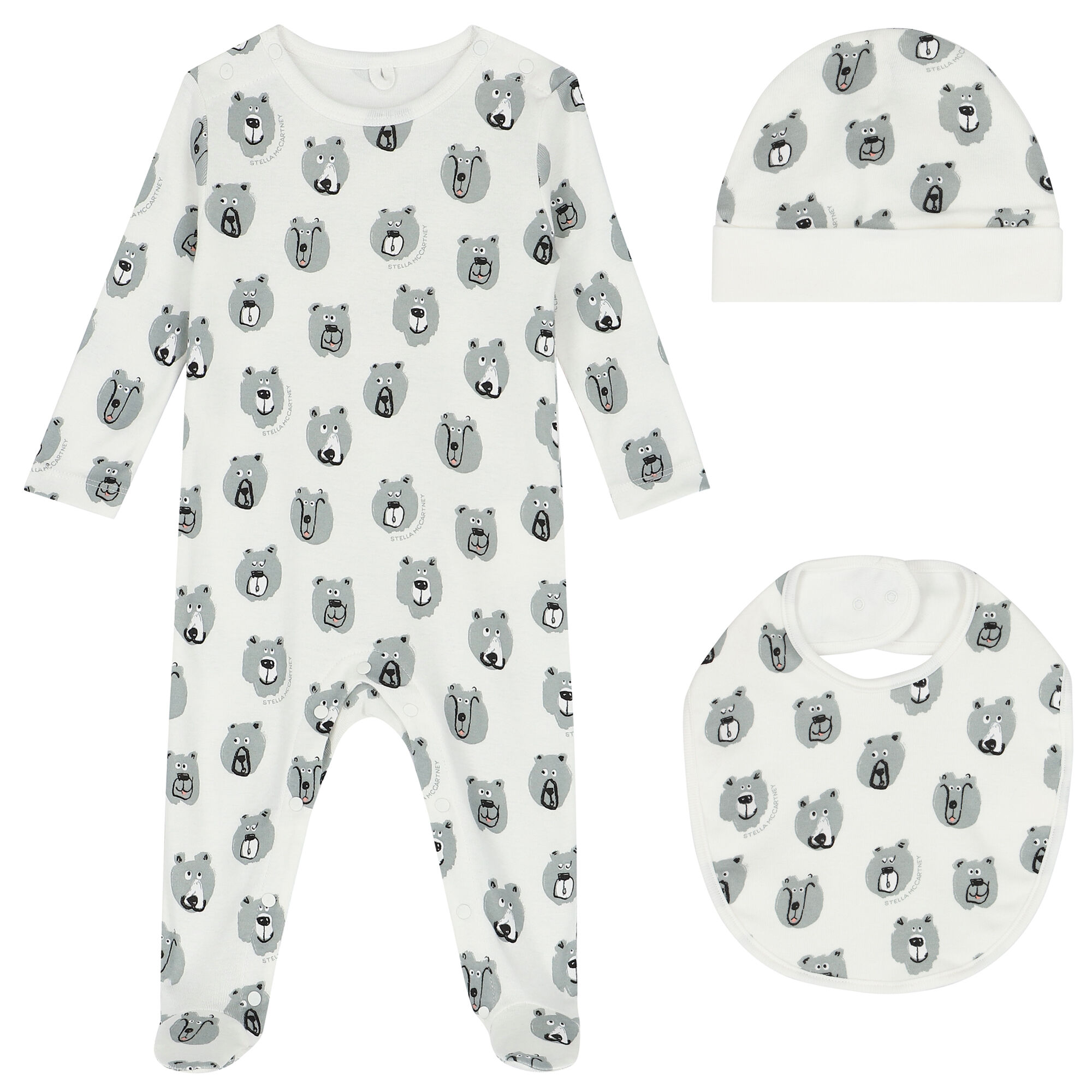 Stella McCartney Baby Boys Ivory Bear Babygrow Gift Set Junior