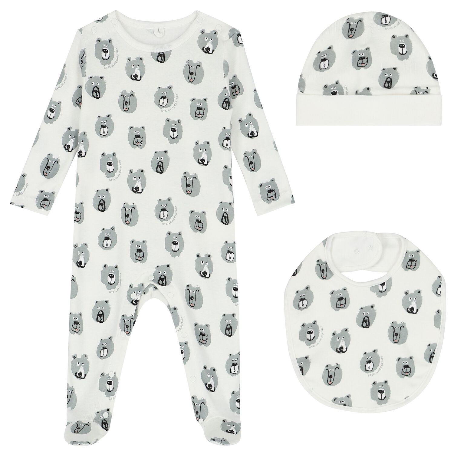 Baby Boys Ivory Bear Babygrow Gift Set, 1, hi-res