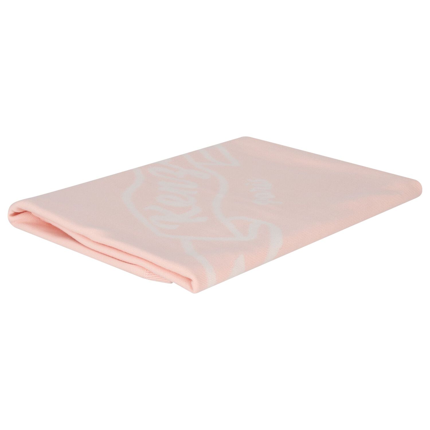 بطانية بنات محبوكة بالشعار باللون الأبيض و الوردي , 1, hi-res