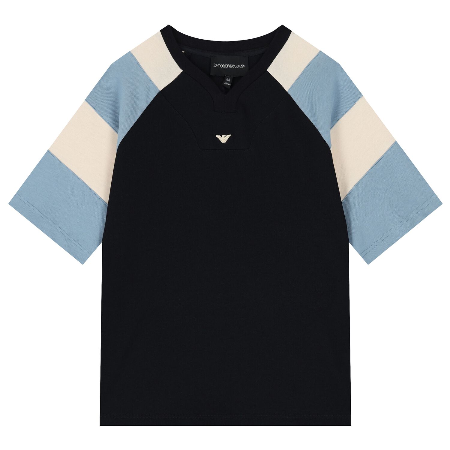 تي شيرت بشعار باللون الأزرق الداكن للأولاد, 1, hi-res