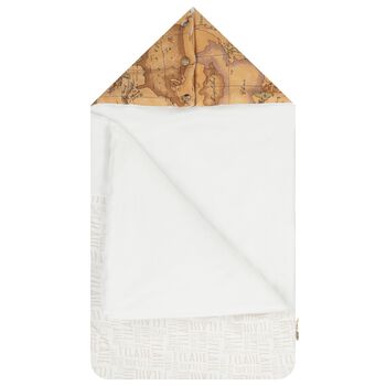 White & Beige Geo Map Baby Nest