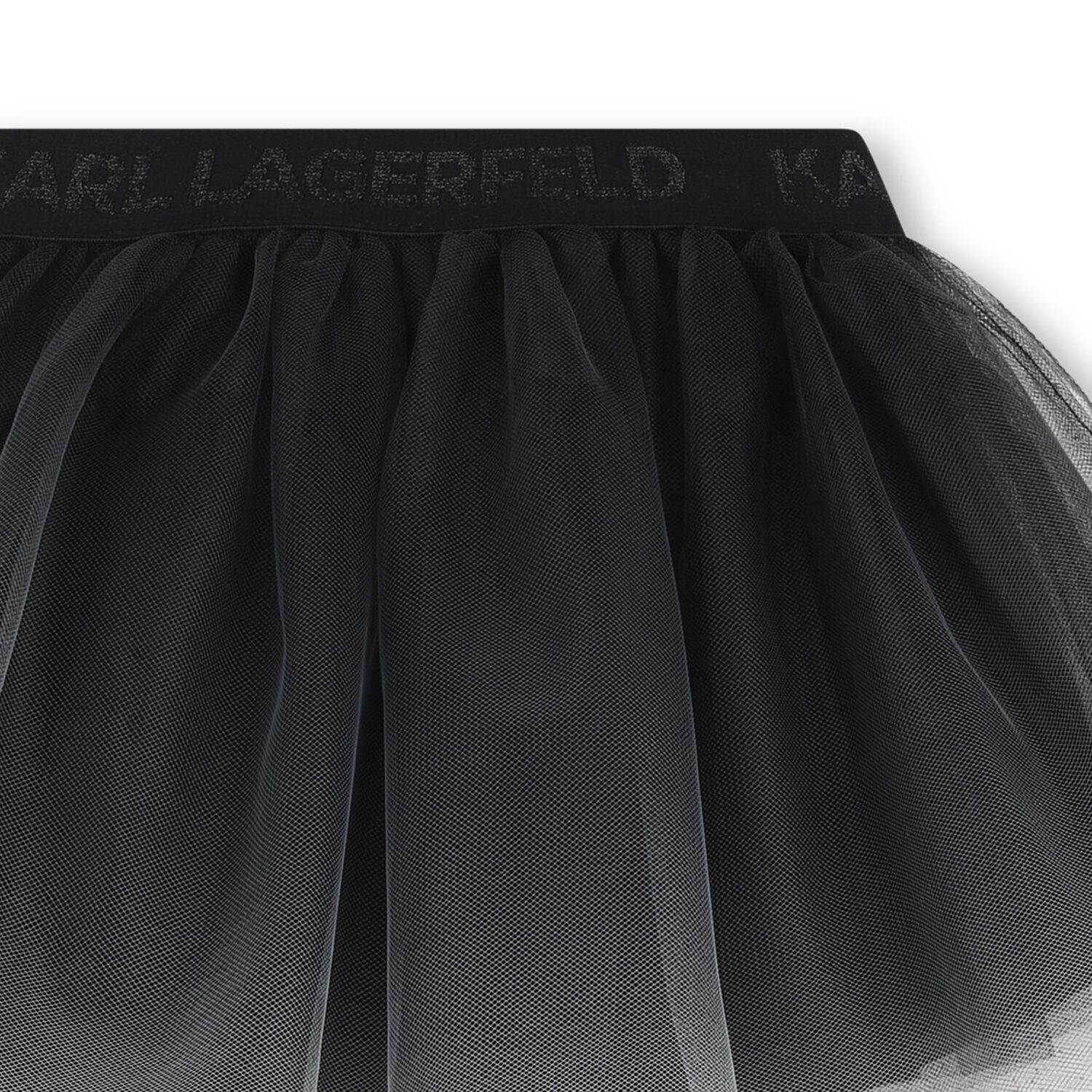 Girls White & Black Tulle Skirt, 1, hi-res