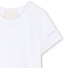 Baby Boys White & Blue Toile de Jouy Dungaree Set, 1, hi-res