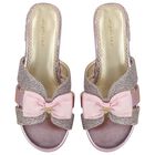 Girls Pink & Silver Embellished Sandals , 2, hi-res
