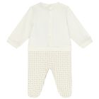 Ivory & Gold Logo Babygrow, 1, hi-res