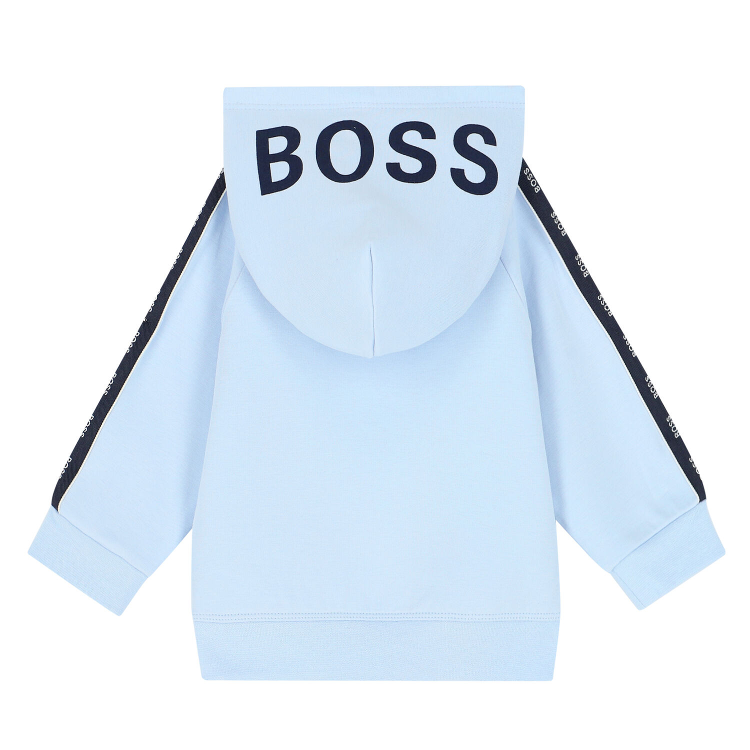 Baby Boys Blue Logo Zip Up Hooded Top, 1, hi-res image number null