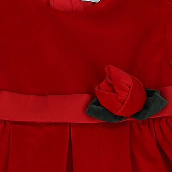 Younger Girls Red Velvet Dress