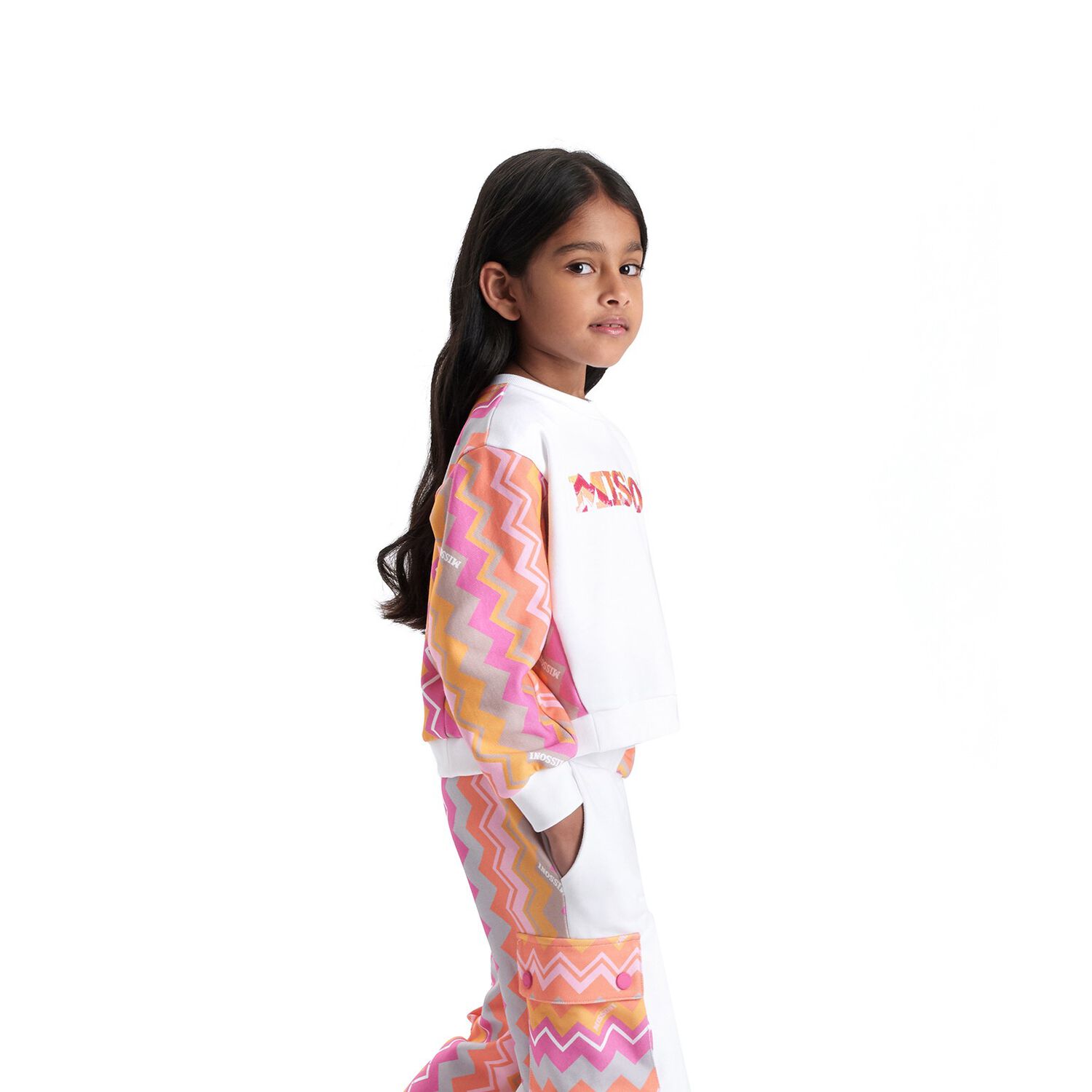 Girls White Logo Sweatshirt, 1, hi-res image number null