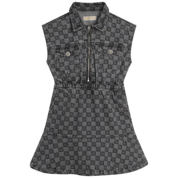 Girls Grey Denim Mini-Me Logo Dress