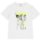 Girls White & Neon Green T-Shirt, 1, hi-res