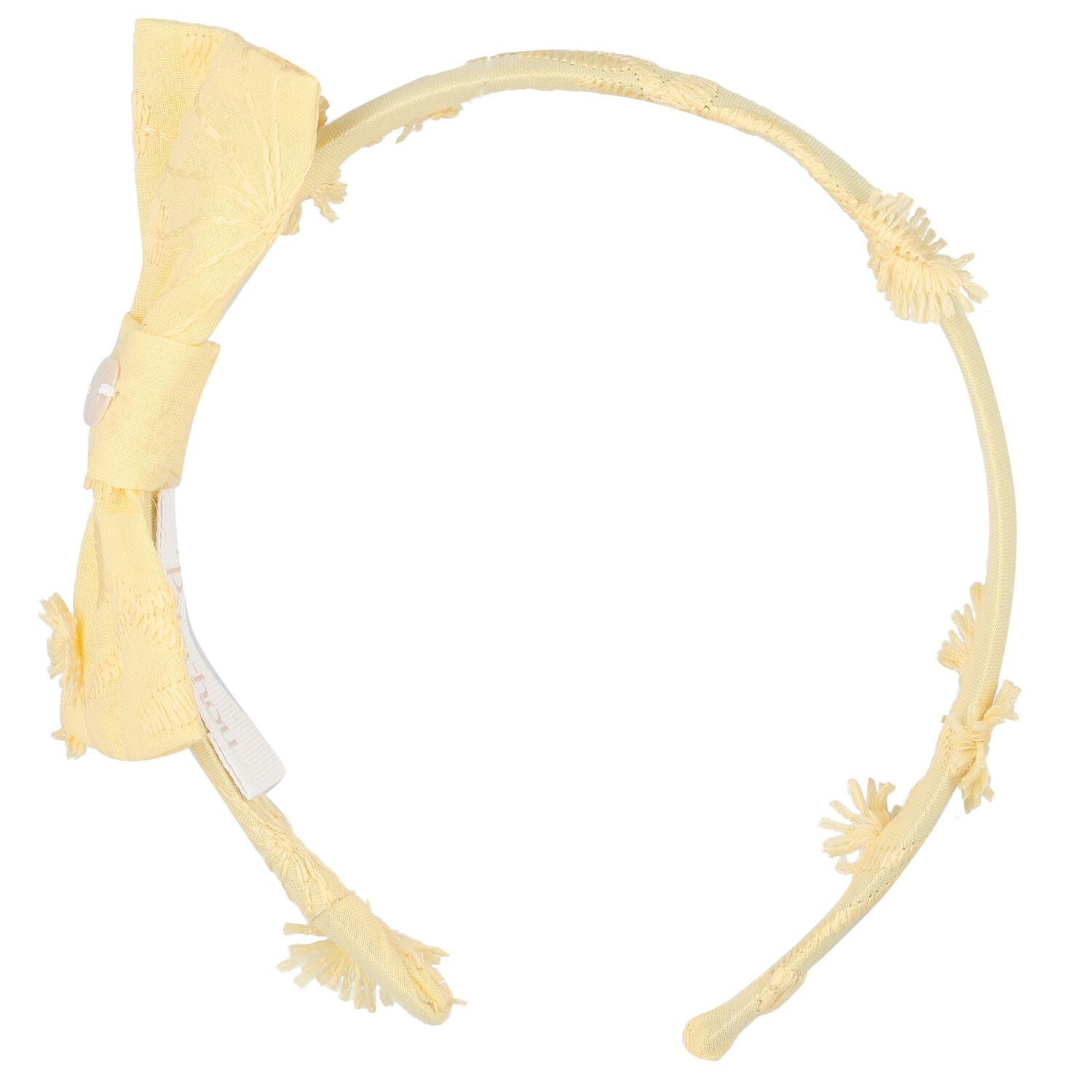 رباط رأس أصفر مزين بتويست للفتيات, 1, hi-res