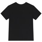 طقم شورت أولاد بالشعار باللون الأسود, 1, hi-res