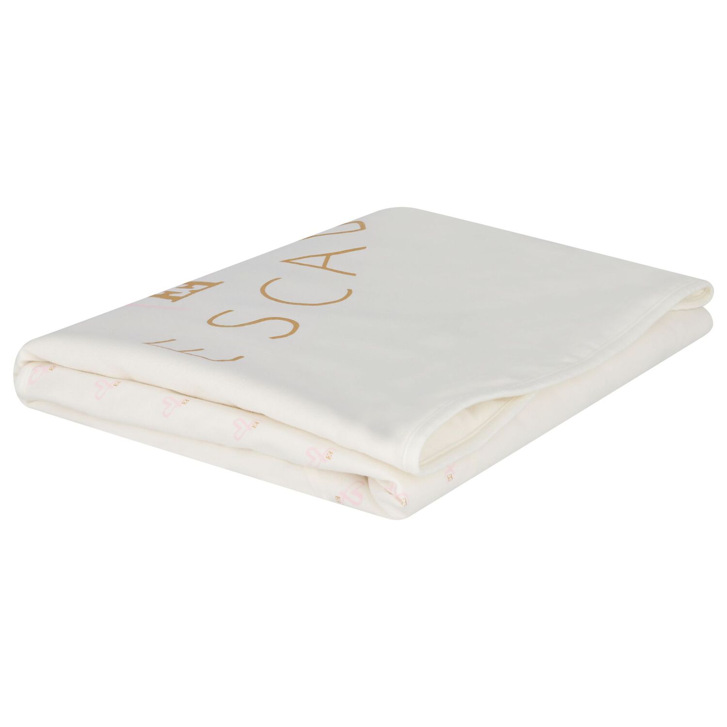 Baby Girls White Logo Heart Blanket, 1, hi-res