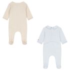 Beige & Blue Tiger Babygrows ( 2 Pack ) , 2, hi-res
