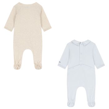 Beige & Blue Tiger Babygrows ( 2 Pack ) 