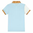 Boys Blue & White Logo Polo Shirt, 2, hi-res