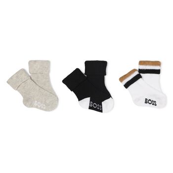 Baby Boys Multi-Colored Logo Socks ( 3-Pack )
