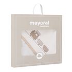 Baby Boys White & Beige Hooded Towel, 1, hi-res