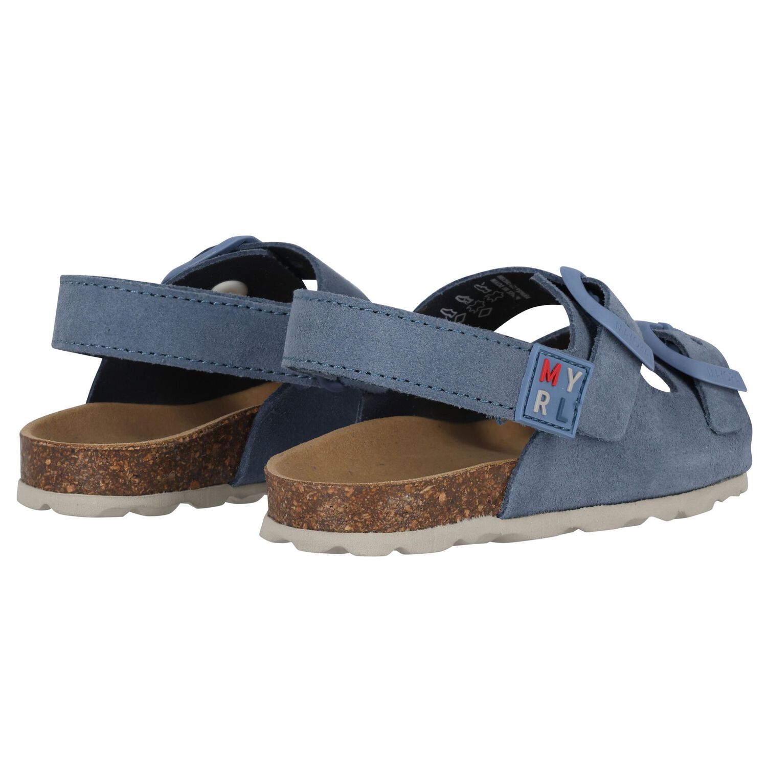 Baby Boys Blue Leather Sandal, 1, hi-res