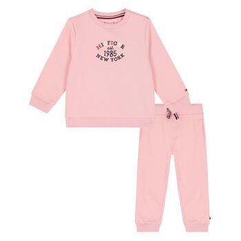 Younger Girls Pink Logo Tracksuit