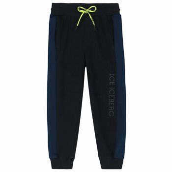 Boys Navy Logo Joggers