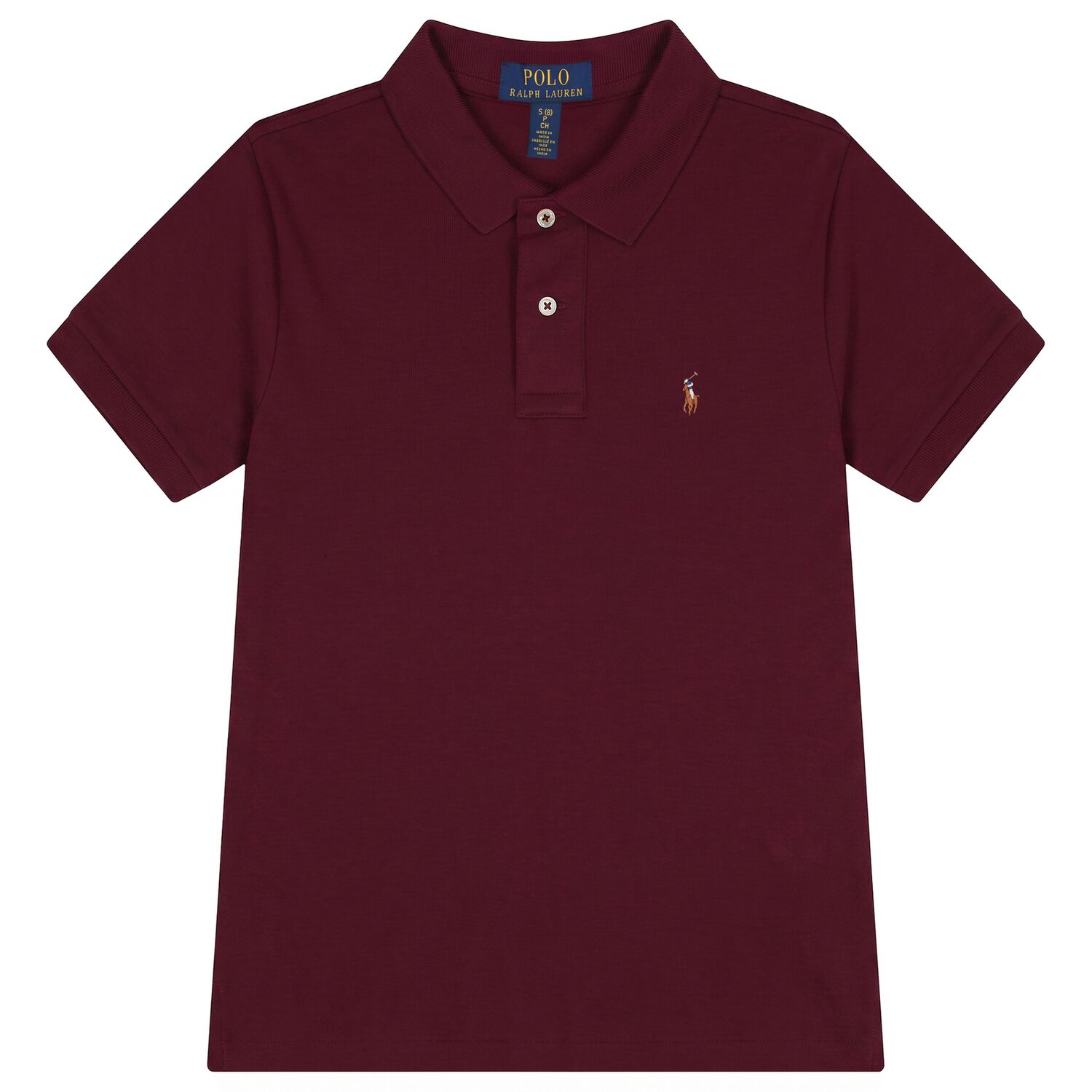 Boys Burgundy Logo Polo Shirt, 1, hi-res