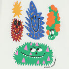 توب بنات بأكمام بالشعار باللون العاجى, 1, hi-res