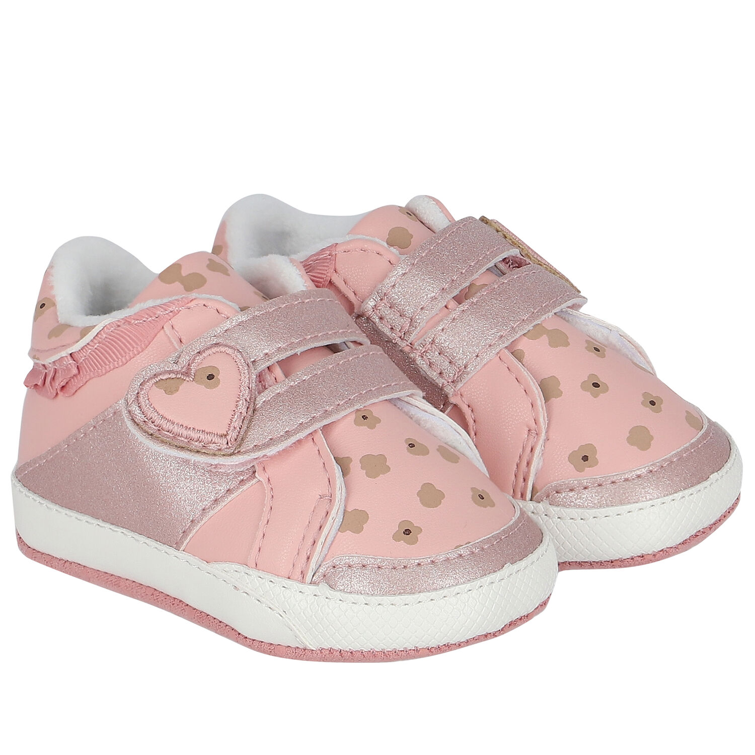 Baby Girls Pink Heart Pre Walker Shoes, 1, hi-res image number null