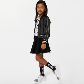 Girls Black Logo Skirt