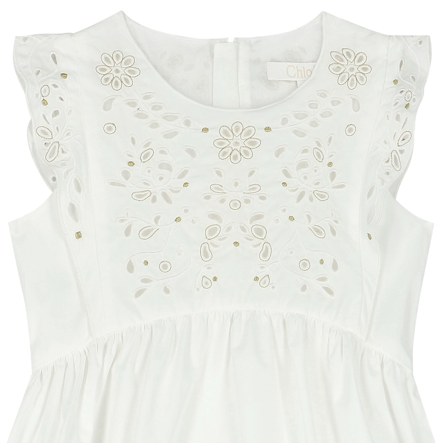 Girls Ivory Broderie Anglaise Dress, 1, hi-res image number null