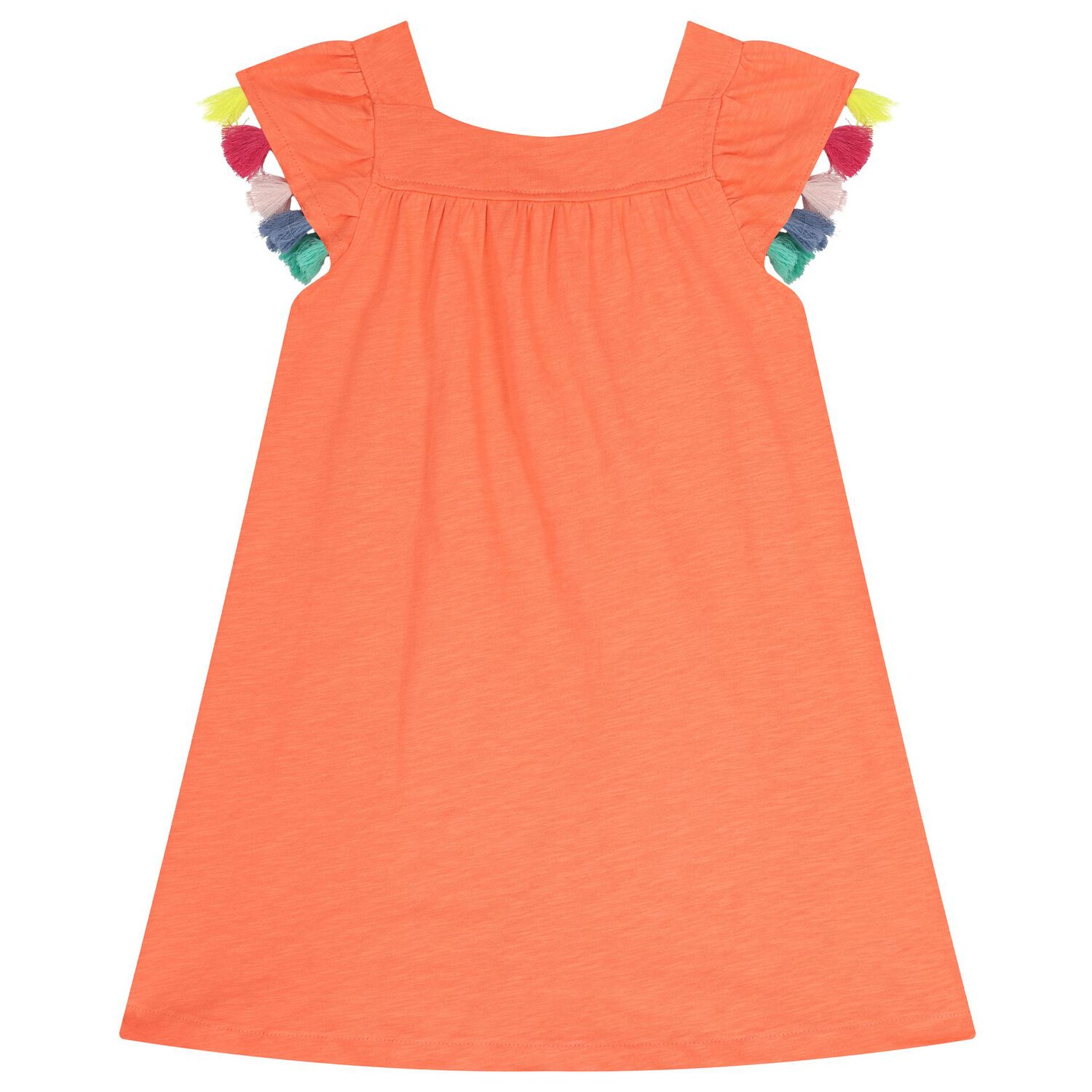 Girls Orange Floral Dress, 1, hi-res