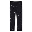 Girls Black Daisy Logo Leggings, 1, hi-res