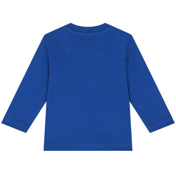 Younger Boys Blue Graphic Long Sleeve Top