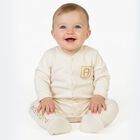 Ivory & Gold Logo Babygrow, 1, hi-res
