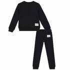 Boys Black Logo Tracksuit, 2, hi-res