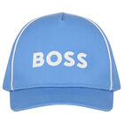 Younger Boys Blue Logo Cap, 1, hi-res