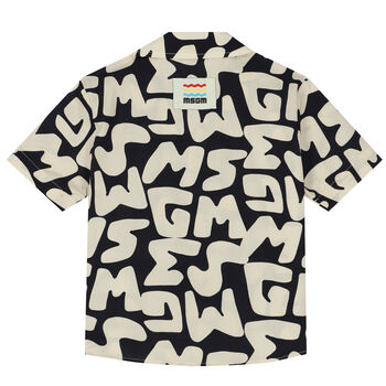 Boys Black & Ivory Logo Shirt
