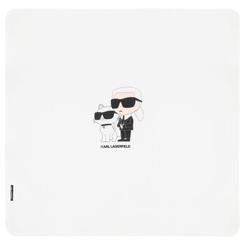 White Ikonik Logo Baby Blanket